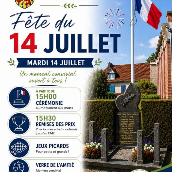 Fête nationale à Fréchencourt – Mardi 14 juillet